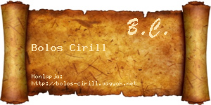 Bolos Cirill névjegykártya